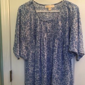 Baby blue and white blouse